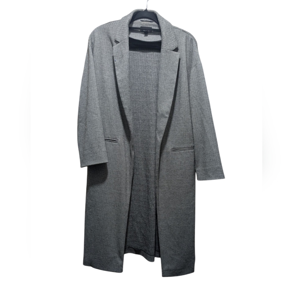 Topshop Gray Longline Coat/Trenchcoat